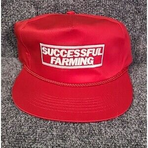 Vintage "Successful Farming" Red Snapback Trucker Hat